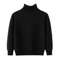 thumbnail image 1 of KPOPLK Little Kids Cable Knit Sweater Unisex Long Sleeve Solid Color Pullover(9-10 Years,R11-Black), 1 of 5