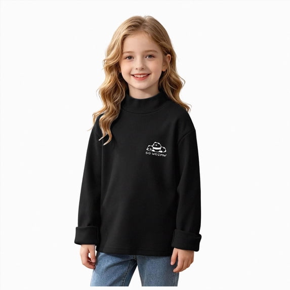 KPOPLK Long Sleeve T-Shirts Boys 1-12 Years Kids Thermal Crew Neck Versatile Tops Youth Fall Warm Shirts Basic Tees,Size 5-6 Years