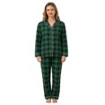 thumbnail image 1 of KPOPLK Matching Family Pajamas Christmas Plaid Print Button Down Long Sleeve Collar Shirt and Pant 2Pcs Pjs Loungewear(XL,Green), 1 of 4