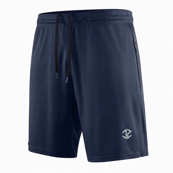 KPOPLK Men's Athletic Running Shorts Gym Workout 7"/9"/5" Quick Dry Lightweight Sports Basketball Tennis Zipper Pockets Size XL,Dark Blue