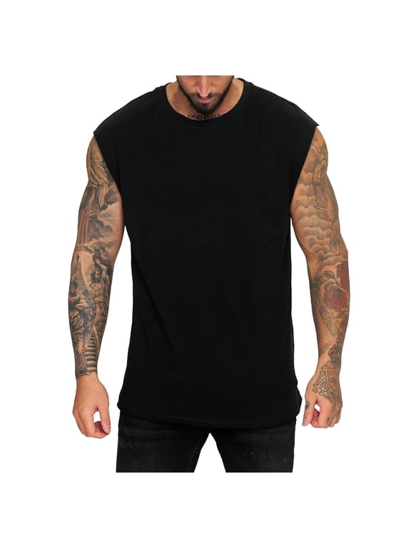 Men's Bodybuilding Stringer Tank Tops Gym Fitness Workout Training Running T-Shirts AthleticTop 3XL Black