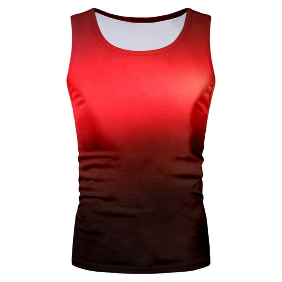 kpoplk Men's Muscle Workout Tank Tops, Bodybuilding Gym Shirts, Athletic Fitness Tank Top XL Red