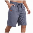 thumbnail image 1 of KPOPLK Men's Cargo Shorts Solid Color Drawstring Elastic Waist Stretch Cargo Pants With Pockets Casual Lightweight Above Knee Short Size XL,Purple, 1 of 7