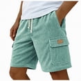 thumbnail image 1 of KPOPLK Men's Casual Shorts with Zipper Pockets Elastic Waistband with Drawstring Cargo Stretch Short Size XXL,Green, 1 of 4