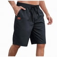 thumbnail image 1 of KPOPLK Men's Casual Shorts with Zipper Pockets Elastic Waistband with Drawstring Cargo Stretch Short Size XXXXL,Navy, 1 of 7