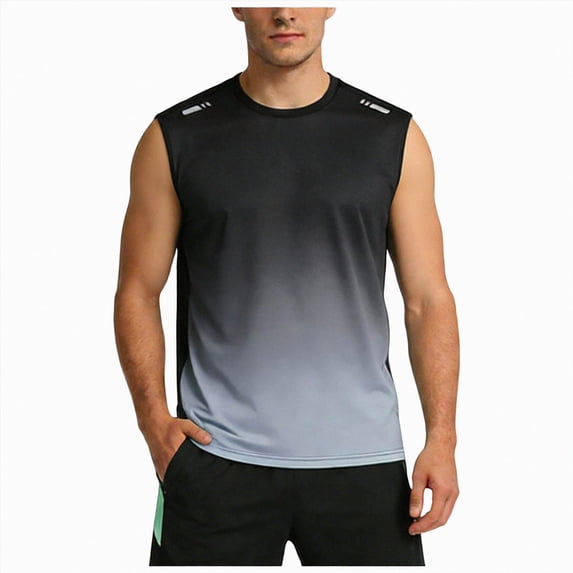 KPOPLK Men’s Compression T-Shirts Sleeveless Tank Tops & Sleeveless Cool Dry Base Layer Muscle Shirts for Gym Size XXXXL,Grey