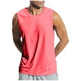 thumbnail image 1 of KPOPLK Men's Glow in the Dark Workout Sleeveless Shirts Beach Muscle Gym Running Athletic Tanks L Pink, 1 of 8