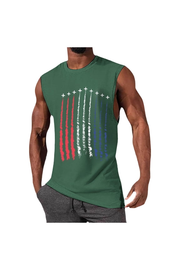 Men's Gym Muscle Tank Tops with Laser-Cut Ventilation Holes: Sleeveless Fitness and Bodybuilding T-Shirts for Extreme Heat XL Green