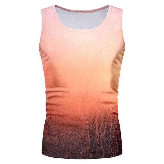 KPOPLK Men's Gym Workout Tank Tops Swim Beach Shirts Summer Sleeveless Training T-Shirt Muscle Bodybuilding Athletic Clothes L Light Yellow