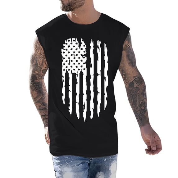 KPOPLK Men's Lightweight Athletic Sports Tank Tops: Sleeveless Shirts for Beach Running, Gym Workouts and Outdoor Training M Black