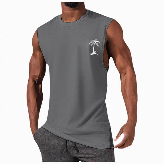 KPOPLK Men's Quick Dry Workout Tank Tops Breathable Gym Sleeveless Muscle Shirts for Active Men Size S,Grey