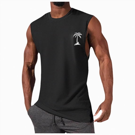 KPOPLK Men's Quick Dry Workout Tank Tops Breathable Gym Sleeveless Muscle Shirts for Active Men Size XL,Black