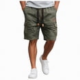 thumbnail image 1 of KPOPLK Men's Quick Drying Fishing Hiking Shorts Summer Cargo Shorts Above Knee Ripstop Short for Summer Casual Work Wear Size S,Dark Green, 1 of 9