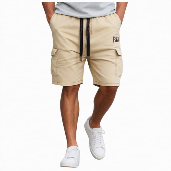 KPOPLK Men's Quick Drying Fishing Hiking Shorts Summer Cargo Shorts Above Knee Ripstop Short for Summer Casual Work Wear Size XL,Khaki