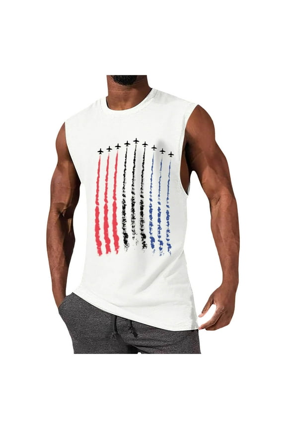 Men's Running and Beach Athletic Tank Tops with Reflective Grid Pattern: Sleeveless Muscle Gym Shirts for Workouts and Nighttime Visibility M White