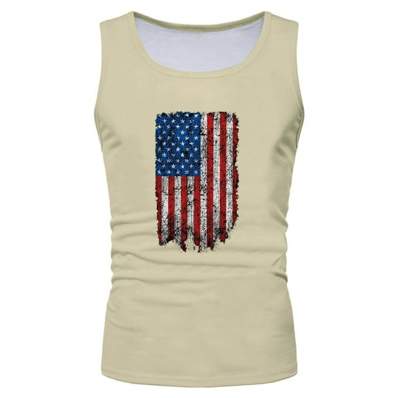 KPOPLK Men's Sleeveless Beach Vacation Tank Tops with Side Vents: Casual, Trendy and Ideal for Summer Getaways M Beige