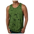thumbnail image 1 of KPOPLK Men's Sleeveless Gym Training Shirts with Reflective Stripes on Sides: Muscle Bodybuilding Fitness Tank Tops for Safety and Style 2XL Green, 1 of 5