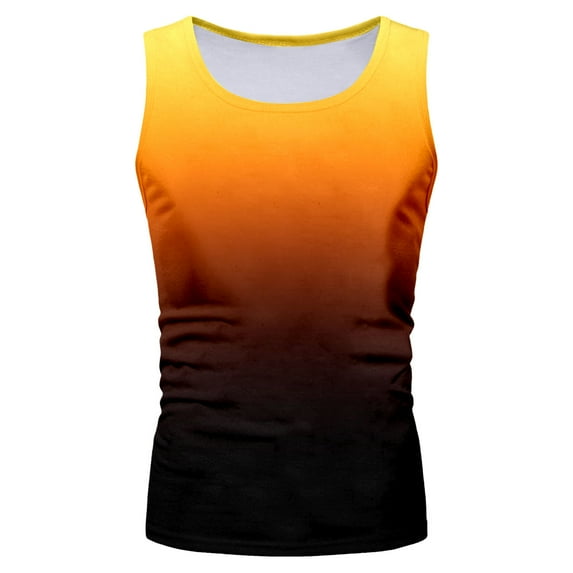 KPOPLK Men's Sleeveless Gym Workout Shirts with Insect-Repellent Treatment: Bodybuilding Fitness Muscle Tee Shirts for Outdoor Training 3XL Gold