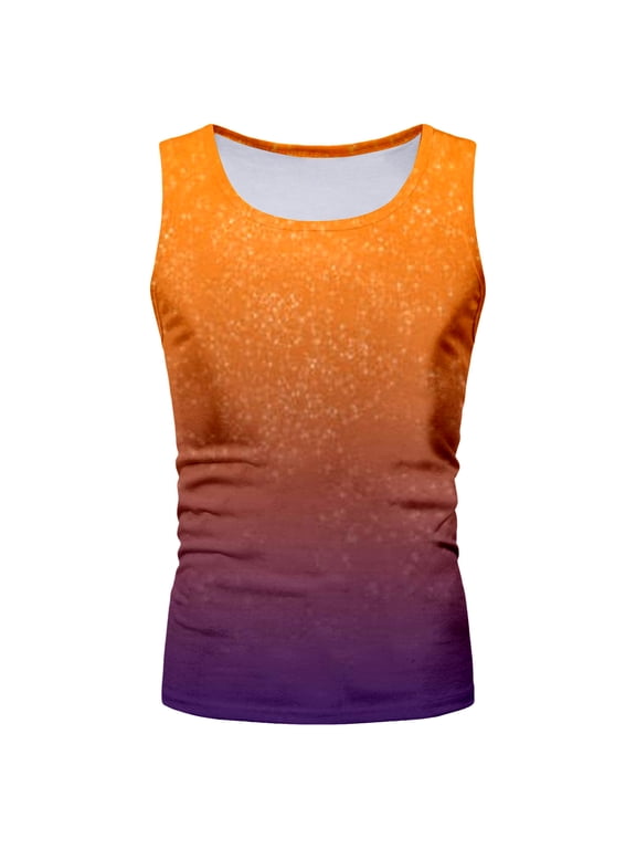 Men's Sleeveless Tank Tops with RFID-Blocking Pockets: Practical, Secure and for Tech-Savvy Users L Orange