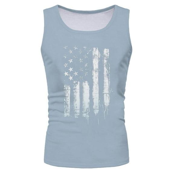 KPOPLK Men's Sport Tank Top for Bodybuilding Gym Athletic Jogging Running,Fitness Training Workout Sleeveless Shirts M Light Blue
