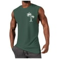 thumbnail image 1 of KPOPLK Men's Summer Fashion Beach Tank Tops: Sleeveless Muscle Basic T Shirts in a Casual Loose Pullover Design M Dark Green, 1 of 4