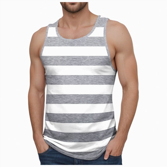 KPOPLK Men's Tank Tops Quick Dry Sleeveless Workout Muscle Shirt Athletic Bodybuilding Gym Performance Tee Shirts Size XXL,Light Gray