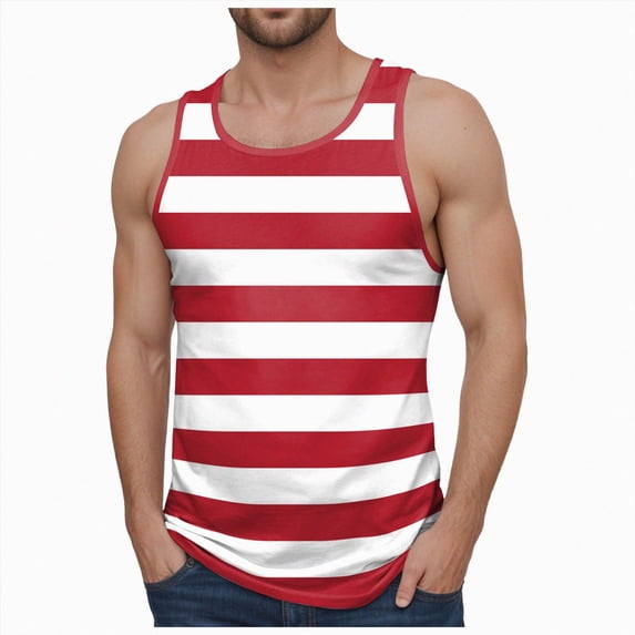 KPOPLK Men's Tank Tops Quick Dry Sleeveless Workout Muscle Shirt Athletic Bodybuilding Gym Performance Tee Shirts Size XXXL,Red