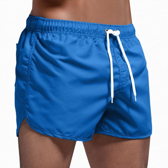 KPOPLK Mens 5" Swim Trunks with Compression Liner S-6XL Quick Dry Swimming Shorts Pockets Swimsuits(Blue,M)