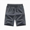 thumbnail image 1 of KPOPLK Mens Casual Shorts Outdoor Beach Shorts Elastic Waist Drawstring Athletic Shorts with Pockets for Running Vacation L-6XL Size XXL,Dark Gray, 1 of 7