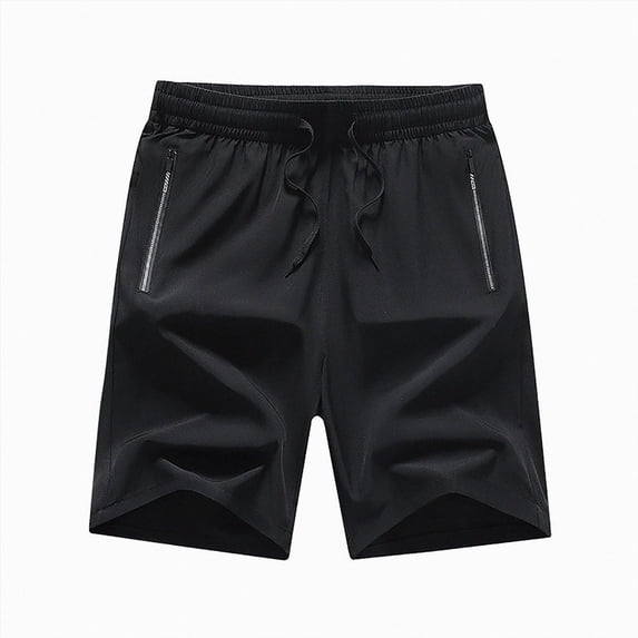 KPOPLK Mens Casual Shorts Outdoor Beach Shorts Elastic Waist Drawstring Athletic Shorts with Pockets for Running Vacation L-6XL Size XXXXL,Black