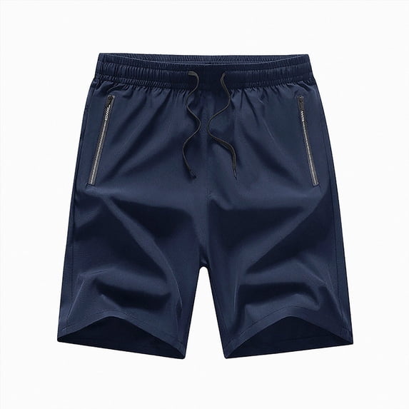 KPOPLK Mens Casual Shorts Outdoor Beach Shorts Elastic Waist Drawstring Athletic Shorts with Pockets for Running Vacation L-6XL Size XXXXXL,Navy