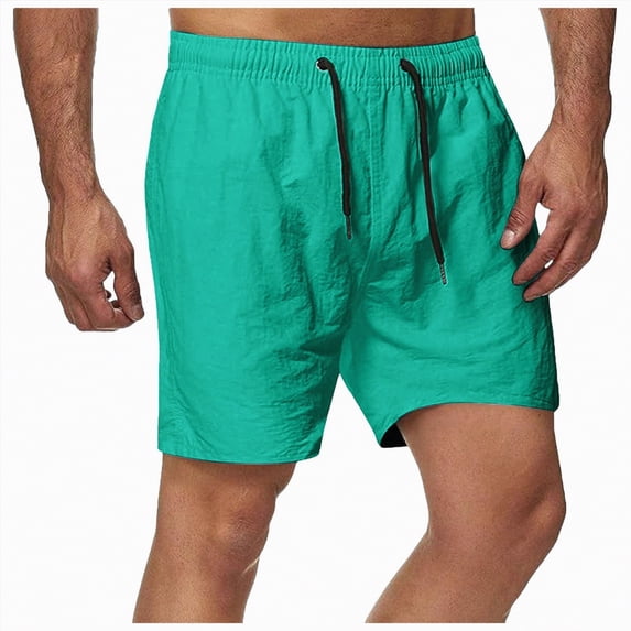 KPOPLK Mens Elastic Waist Drawstring Shorts Casual Classic Fit Stretch Flat Front Shorts with Pockets Size XXXXL,Mint Green