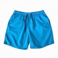 thumbnail image 1 of KPOPLK Mens Elastic Waist Drawstring Shorts Casual Classic Fit Stretch Flat Front Shorts with Pockets Size XXXXXL,Sky Blue, 1 of 6