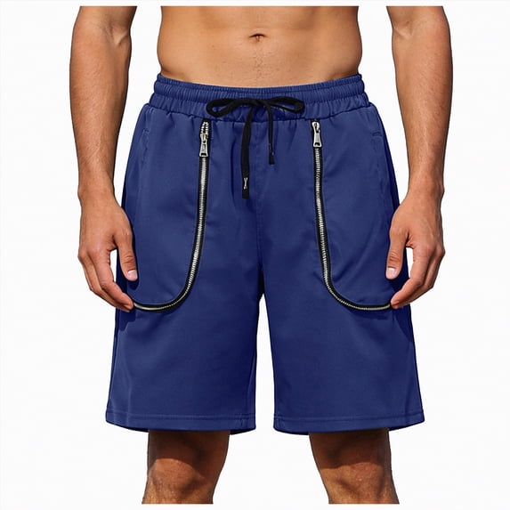KPOPLK Mens Fishing Shorts Drawstring Stretch Waist Work Short Summer Casual Sports Athletic Safari Biking Street Beach Wear Size XL,Navy