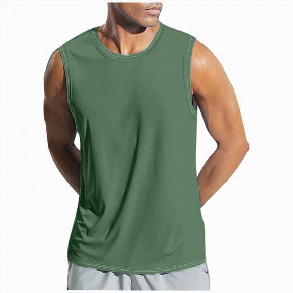 KPOPLK Mens Muscle Tank Tops Gym Workout Athletic Tank Top Summer Spring Solid Color Casual Sleeveless Cotton Tee Shirts Valentine'S Day s(AG,M)