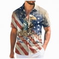 thumbnail image 1 of KPOPLK Mens Patriotic 4th of July Shirts Vintage Short Sleeve American Flag Print Hawaiian Bowling Casual Button Down Shirt Size S,Grey, 1 of 6