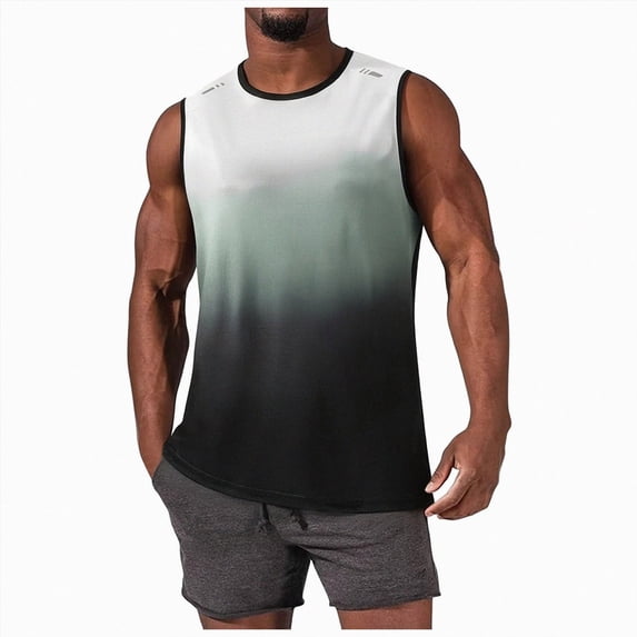 KPOPLK Mens Sleeveless Workout Tank Tops Quick Dry Athletic Muscle Tee Shirts Undershirts for Gym Running Size S,White