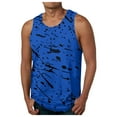 thumbnail image 1 of KPOPLK Mens Sports Fitness Basketball Training Round Neck Loose Outdoor Running Quick Drying Breathable Sleeveless T Shirt Vest 3XL Blue, 1 of 5