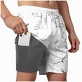 thumbnail image 1 of KPOPLK Mens Swim Trunks with Mesh Liner 5" Quick Dry Swim Shorts Bathing Suits for Men Swimwear Board Shorts wiht Pockets(White,XL), 1 of 9