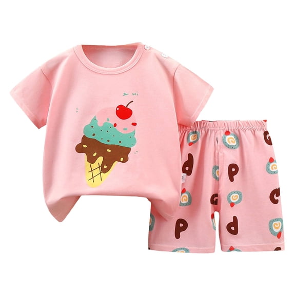 KPOPLK New Children's Vest Set for Boys Girls and Babies Cartoon Thin Sleeveless Vest and Shorts Set Trendy,Sizes 9-18 Months