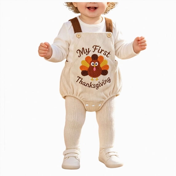KPOPLK Newborn Baby Bib Romper Letter Embroidery Suspender Bodysuit Fall Infant Boy Girl Outfit for 3 6 9 12 18Months,Size 3-6 Months