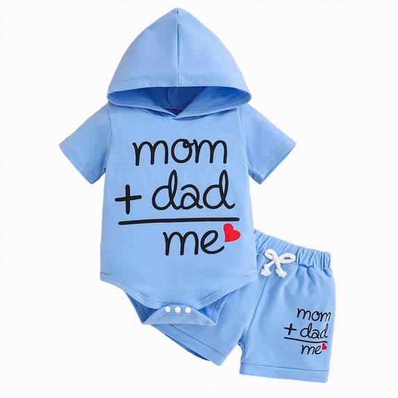KPOPLK Newborn Baby Boy Clothes Infant Boy Outfits Baby Hoodie Romper Fall Winter 0 3 6 9 12 18 Months Baby Clothes for Boy(0-3 Months,Blue)