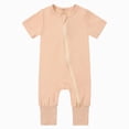thumbnail image 1 of KPOPLK Baby Boy Girl Clothes Basic Solid Color Fleece Long Sleeve Romper Jumpsuit One-Piece Bodysuit Winter Clothes(Beige,12-18 Months), 1 of 9