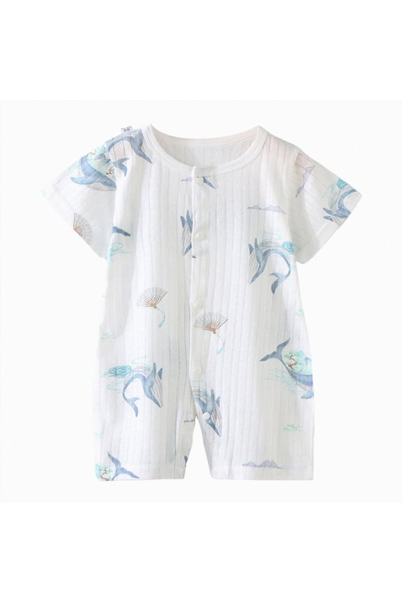 Newborn Baby Boy Summer Outfit Romper Short Sleeve Plaid Print Patchwork Jumpsuits Cute Infant Onesie Clothes(12-18 Months,Light Blue)