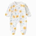 thumbnail image 1 of KPOPLK Newborn Baby Boys Girls Onesie Pajamas Soft Coton Tie Side Footie Pjs Bodysuit Infant Sleeper Baby Sleep Gown with Mittens Size 1-3 Months, 1 of 6