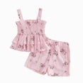 thumbnail image 1 of KPOPLK Newborn Baby Girl Summer Clothes 2Pcs Floral Embroidery Shorts Set Cute Baby Girl Outfit Set(12-18 Months,Red), 1 of 9