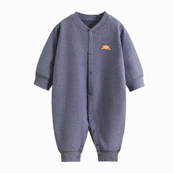 KPOPLK Newborn Boy Pajamas Clothes Cute Print One Piece Romper Cotton Baby Coming Home PJS Outfits 0 3 6 9 12 Months Size 0-3 Months