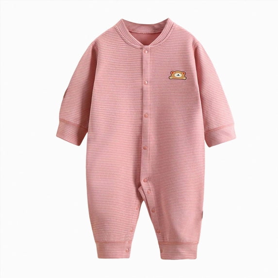 KPOPLK Newborn Boy Pajamas Clothes Cute Print One Piece Romper Cotton Baby Coming Home PJS Outfits 0 3 6 9 12 Months Size 0-3 Months