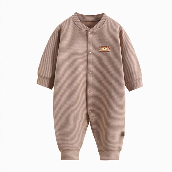 KPOPLK Newborn Boy Pajamas Clothes Cute Print One Piece Romper Cotton Baby Coming Home PJS Outfits 0 3 6 9 12 Months Size 0-3 Months