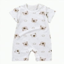 KPOPLK Baby Boy Girl Clothes Solid Color Button Romper Jumpsuit Long Sleeve One-Piece Fall Winter Outfit(Brown,6-12 Months)